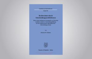Cover der Dissertation von Johannes Schmees mit dem Titel "Rechtsschutz durch Entscheidungsarchitekturen"