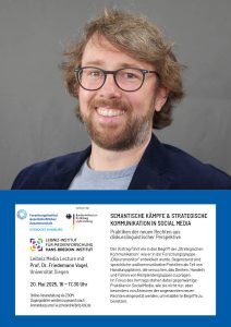 Poster zur Veranstaltung mit Porträt des Referenten