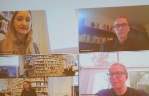 Screen showing the two examiners and Leonie Wunderlich